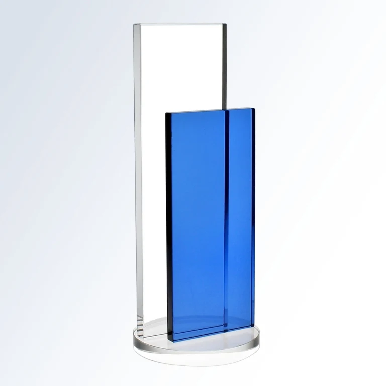 Blue Endeavor Optic Crystal Award - Large 1
