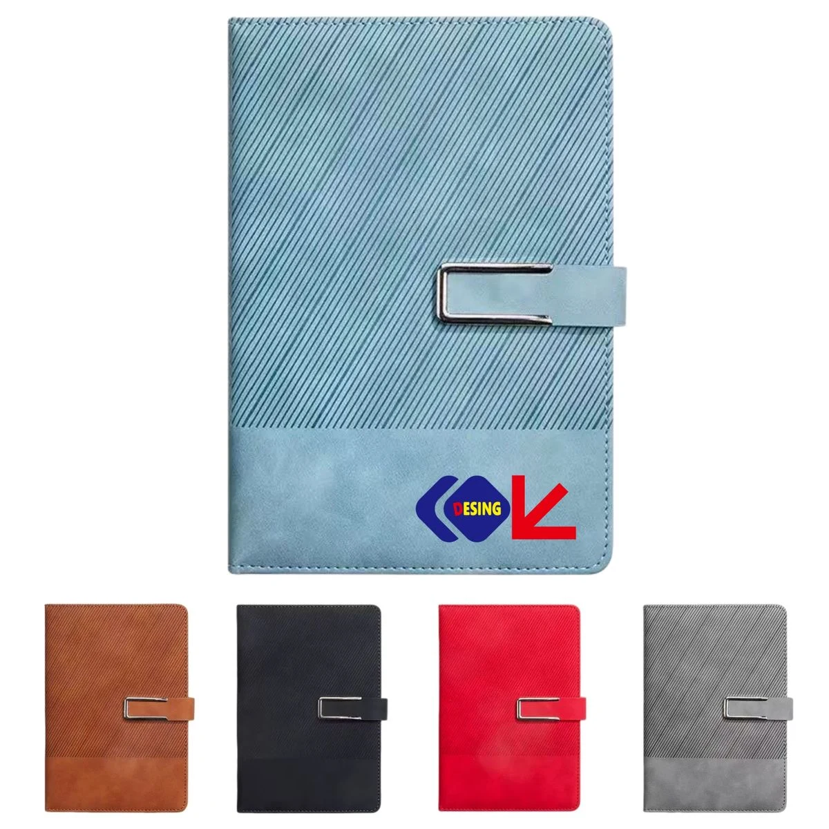 A5 Twill PU Cover Magnetic Buckle Notebook 1