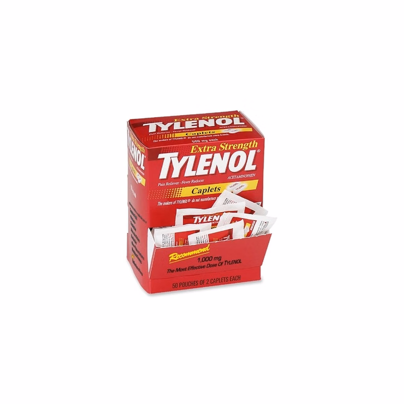 Tylenol Extra Strength Caplet Dispenser - 1000 mg 2 Caplets 50 Packs