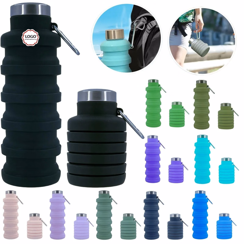 17oz BPA Free Silicone Portable Water Bottles
