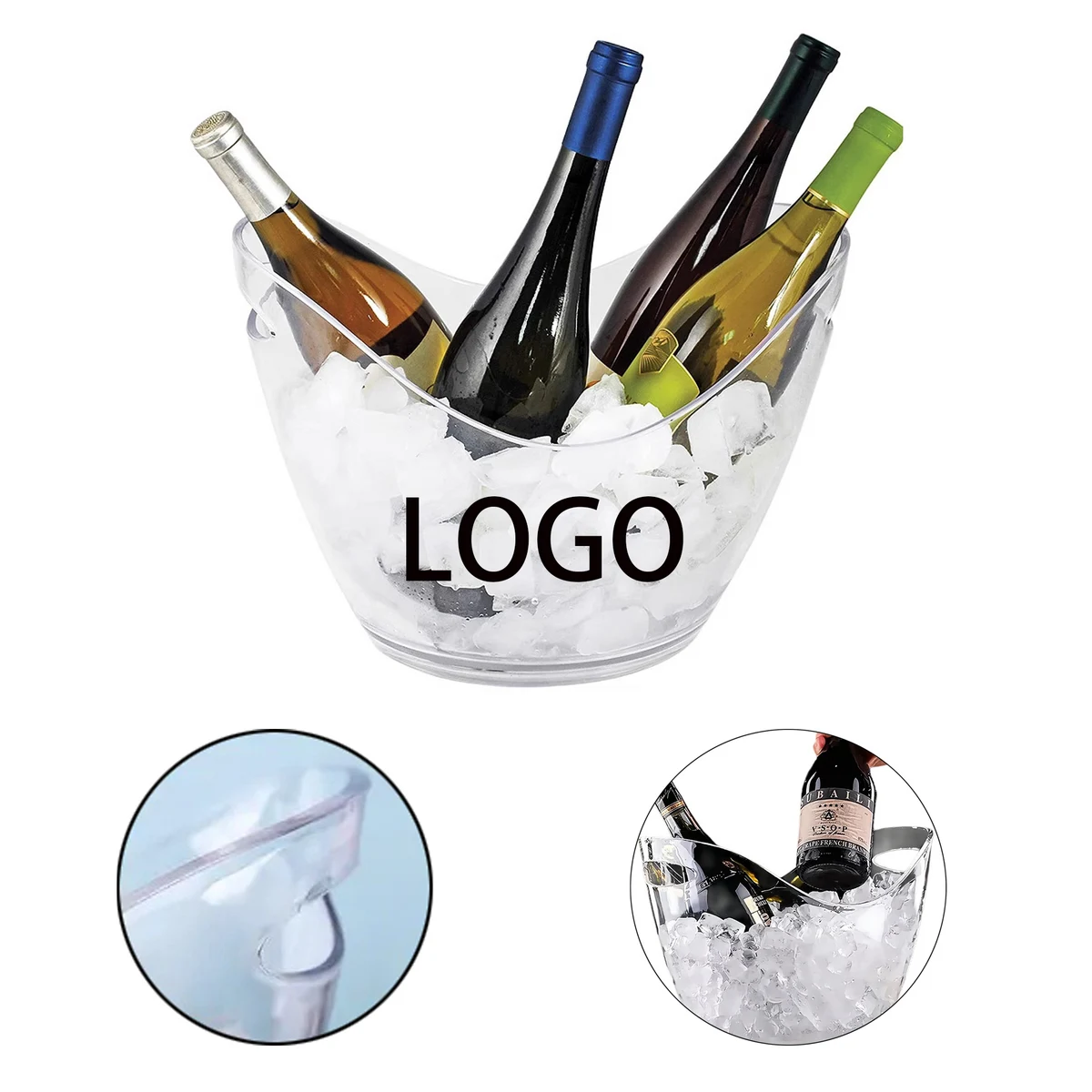 MOQ 10 Plastic Oval Ice Buckets For Beer Bottle 1