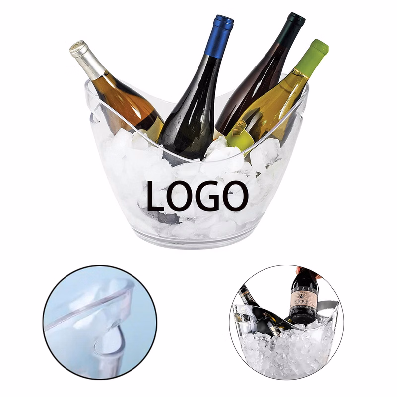 MOQ 10 Plastic Oval Ice Buckets For Beer Bottle