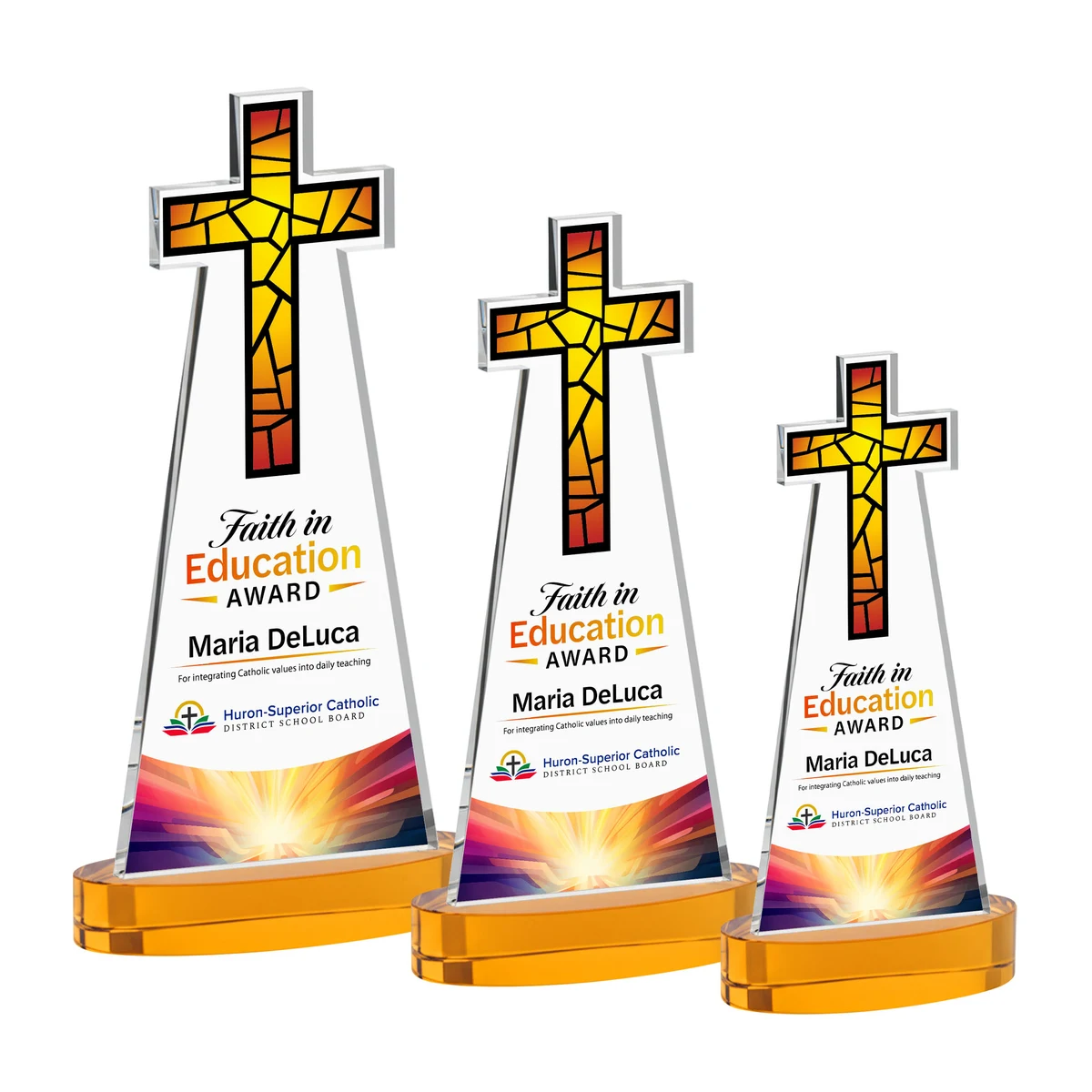 Cross VividPrint™ Award on Alberton Base - Amber 1