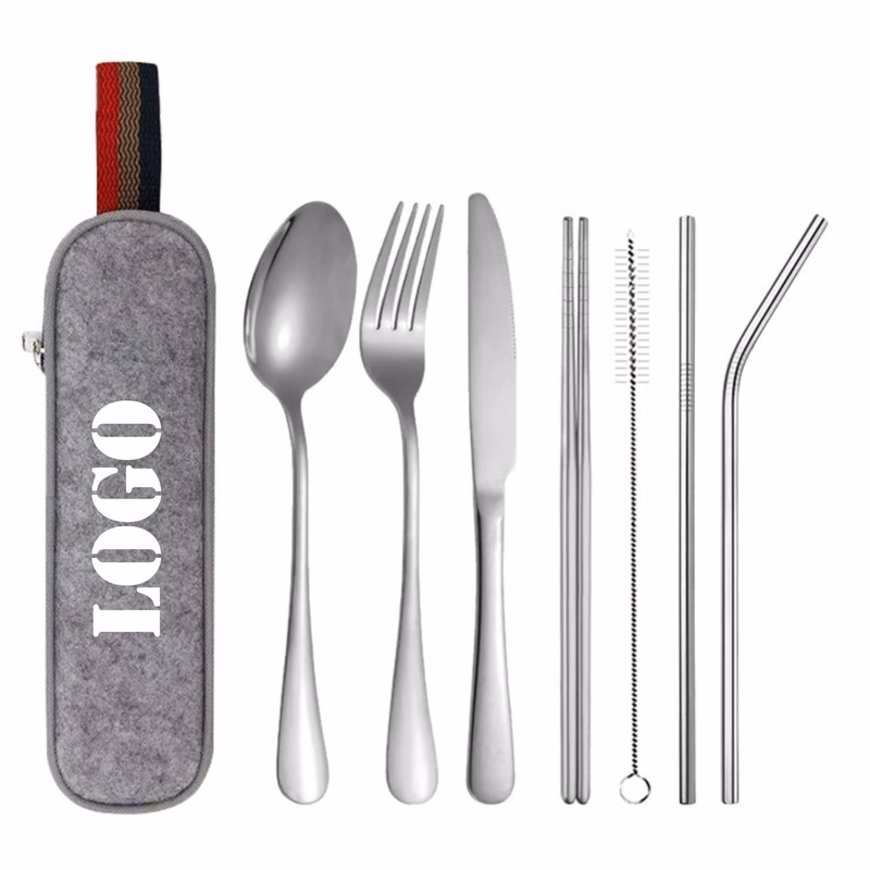 7 Piece Stainless Steel Picnic Camping Tableware Set
