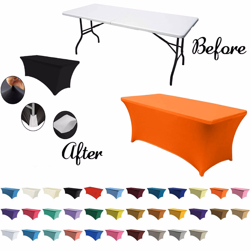 Premium 6' Stretch Table Cloth 3-Sided