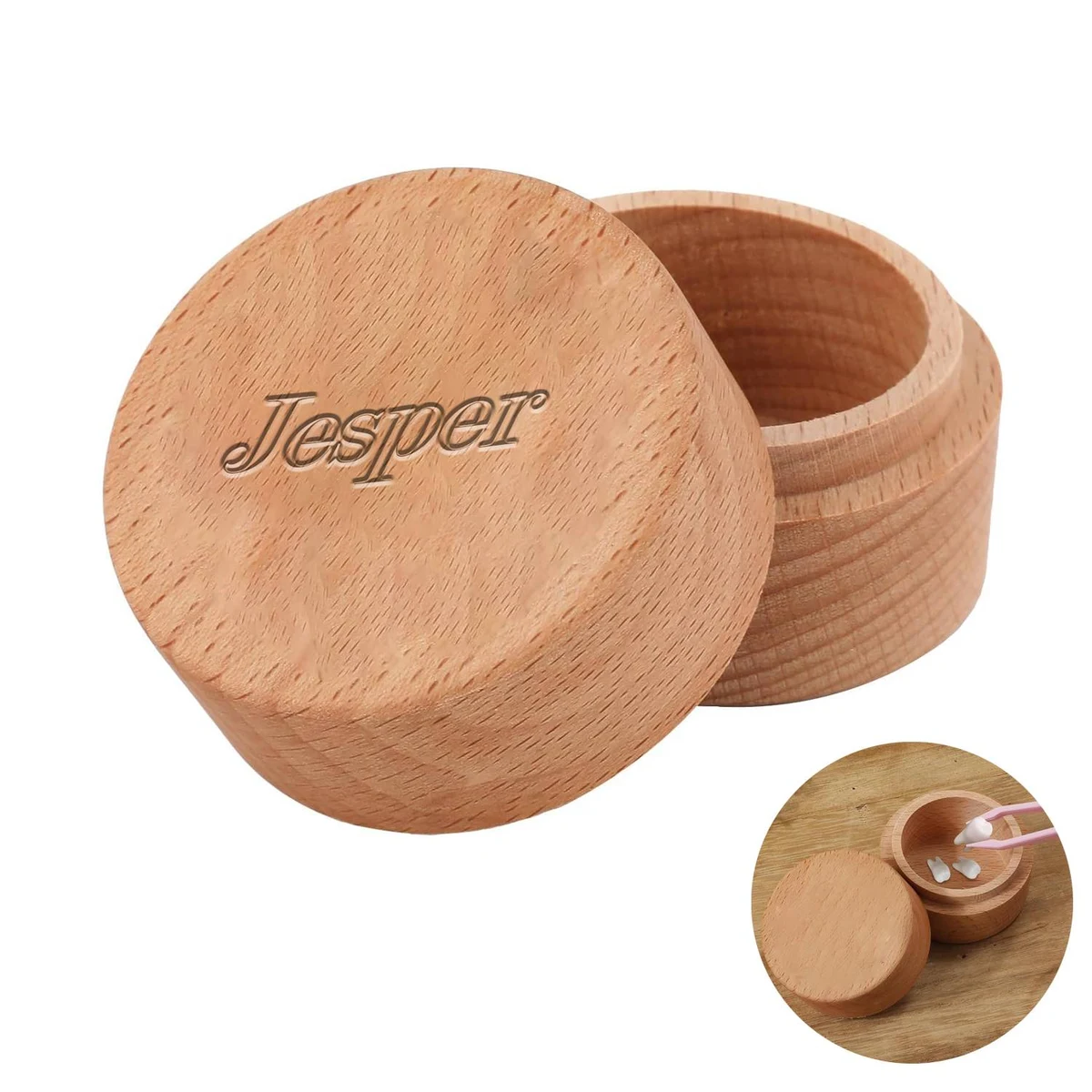 Baby Tooth Holder Cute Keepsake Wooden Storage Box 1