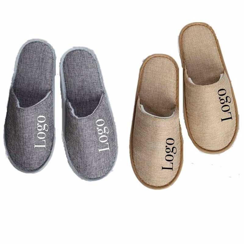 Linen Closed Toe Slippers