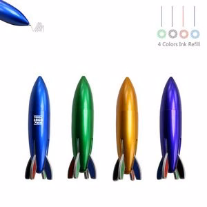4 Colors Rocket Shaped Pen
