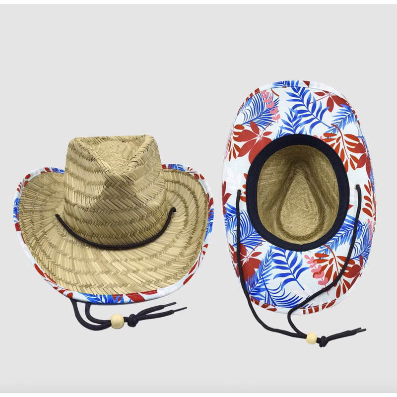 Cowboy/Cowgirl Western Straw Hat w/Full Under Brim