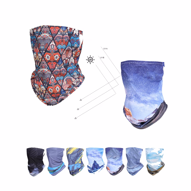 Reusable Head Wrap Face Scarf Mask Bandana Tube Full Color
