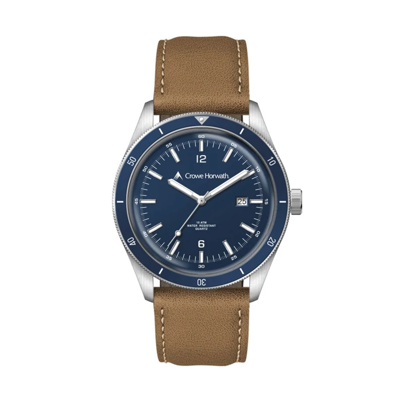 41MM, SS, SILVER CASE, BL BEZEL, 3-HAND MVT, DTE 1