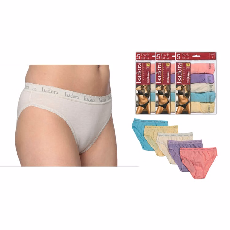 Women's Bikini Briefs - Pastels 5 Pack Sizes 8-10