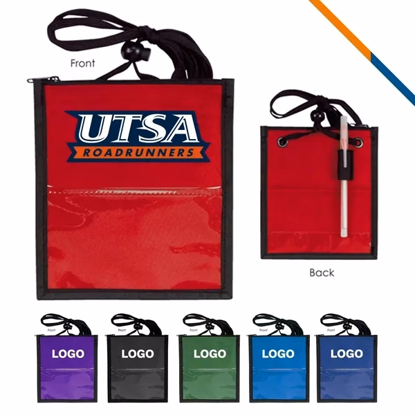 Custom 5.75" PVC Badge Holder with Zippered Pocket — Convention Travel Organizer