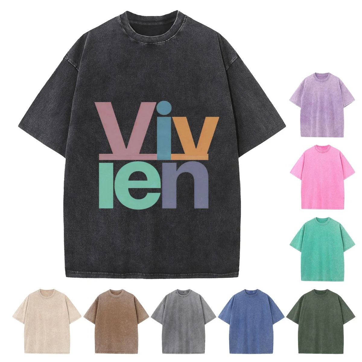 Washed Casual Short Sleeve T Shirt 1