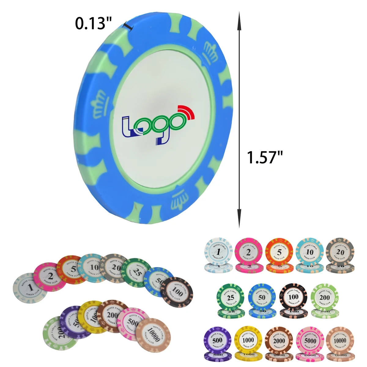 Durable 14 Colors Clay Poker Chip 1