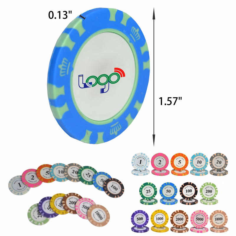 Durable 14 Colors Clay Poker Chip