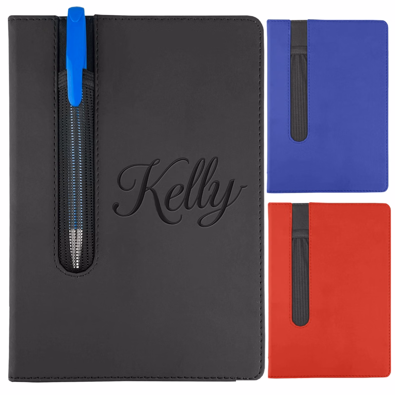 A5 PU Leather Cover Notebook w/ Pen Holder
