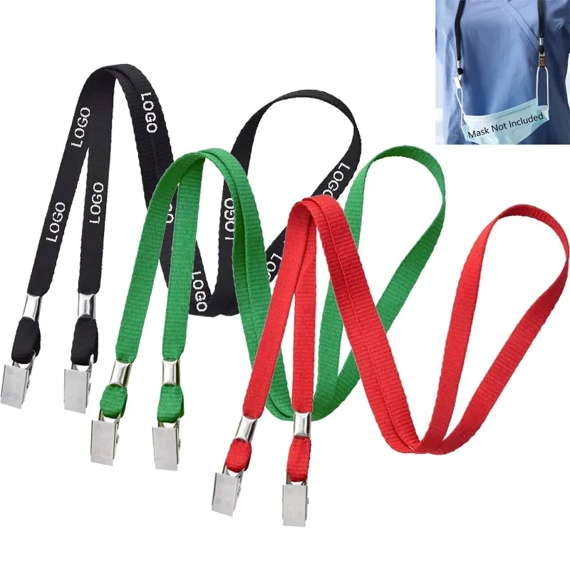 3/8" Lanyard with two Bulldog Clips 1