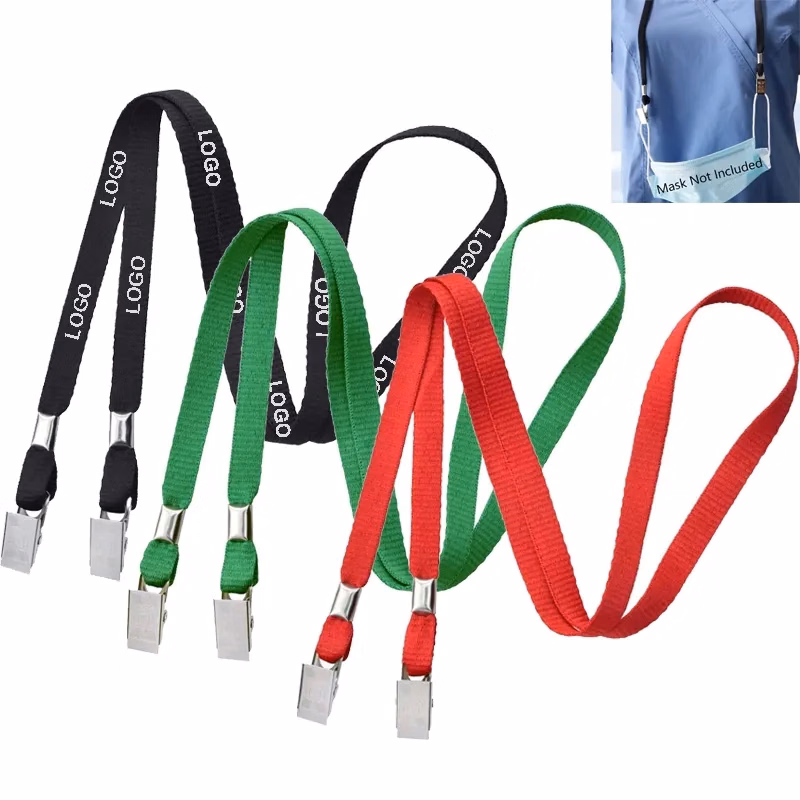 3/8" Lanyard with two Bulldog Clips
