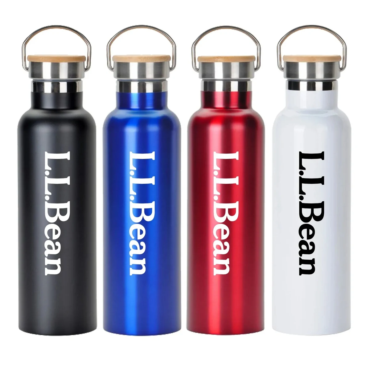 20oz Stainless Steel Bamboo Cap Water Bottle, custom water bottle with logo imprint 1
