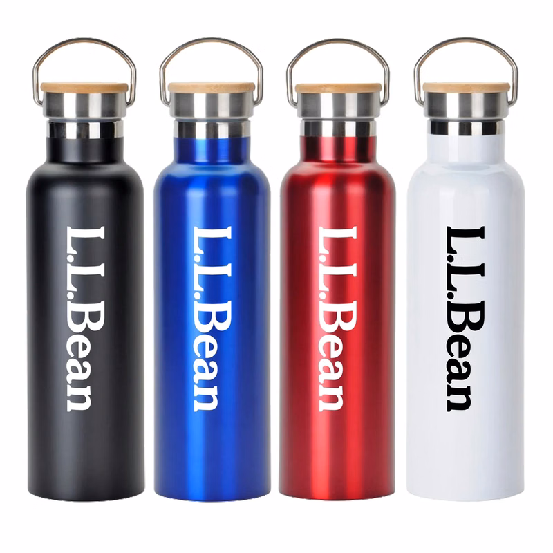 20oz Stainless Steel Bamboo Cap Water Bottle