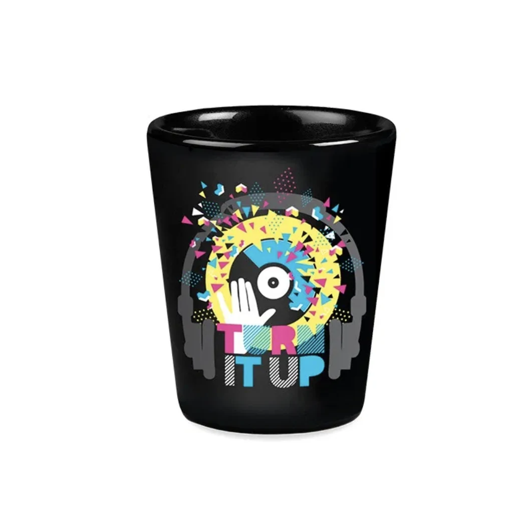 2 Oz. Black Ceramic Shot Glass 1