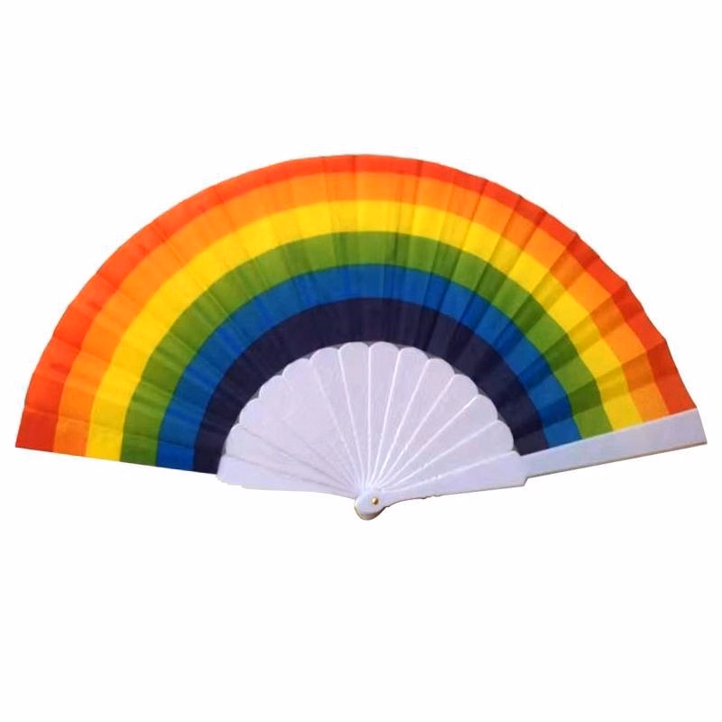 Polyester Folding Rainbow Hand Fan