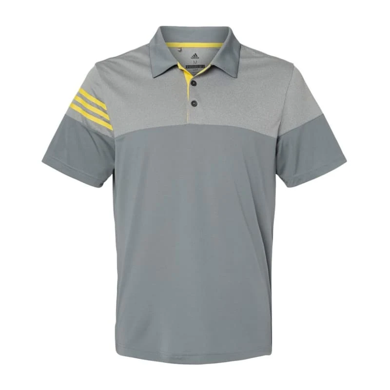 Adidas Men's Heathered 3-Stripes Colorblocked Polo - A213 1