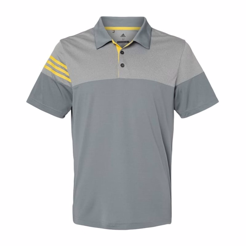 Adidas Men's Heathered 3-Stripes Colorblocked Polo - A213