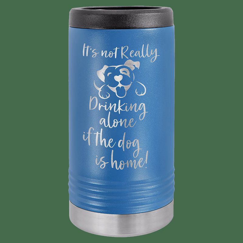 Royal Blue Laser Engraved Polar Camel Slim Beverage Holder