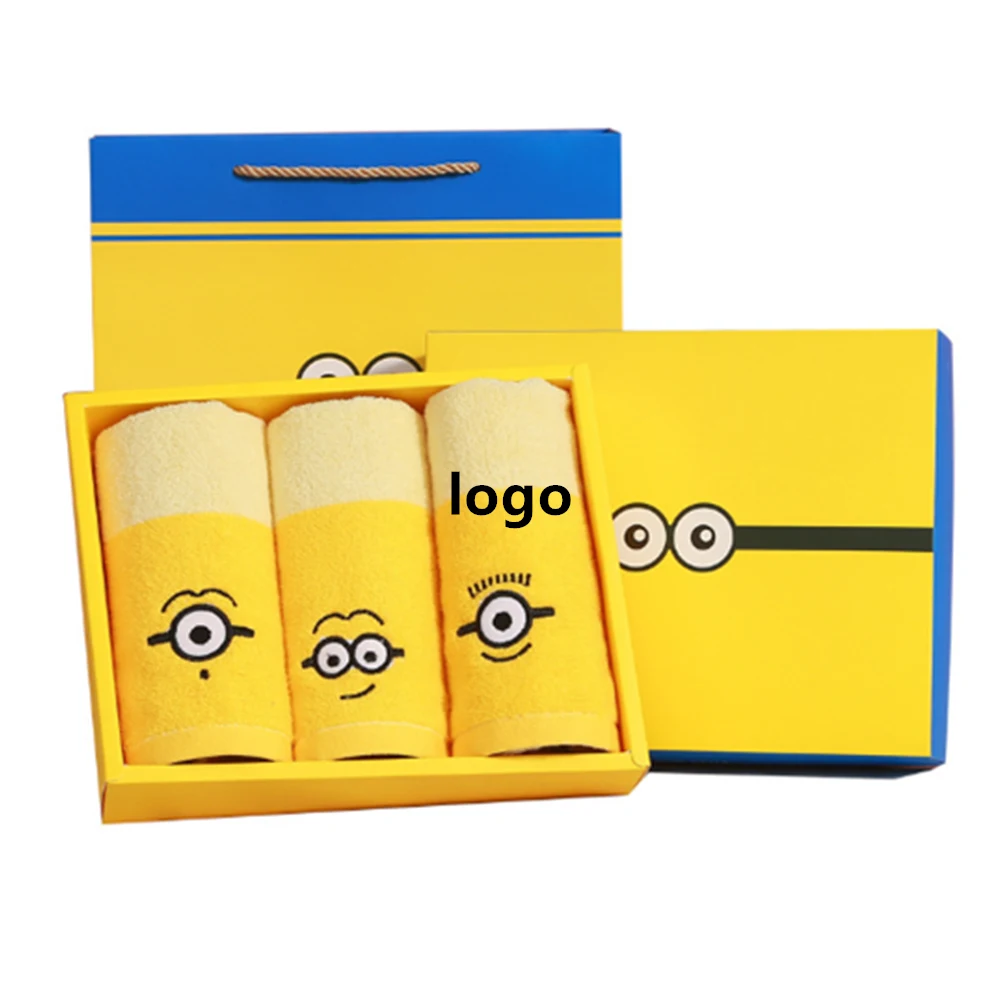 3 Packs Cartoon Wash Cloth Gift Box Set 1