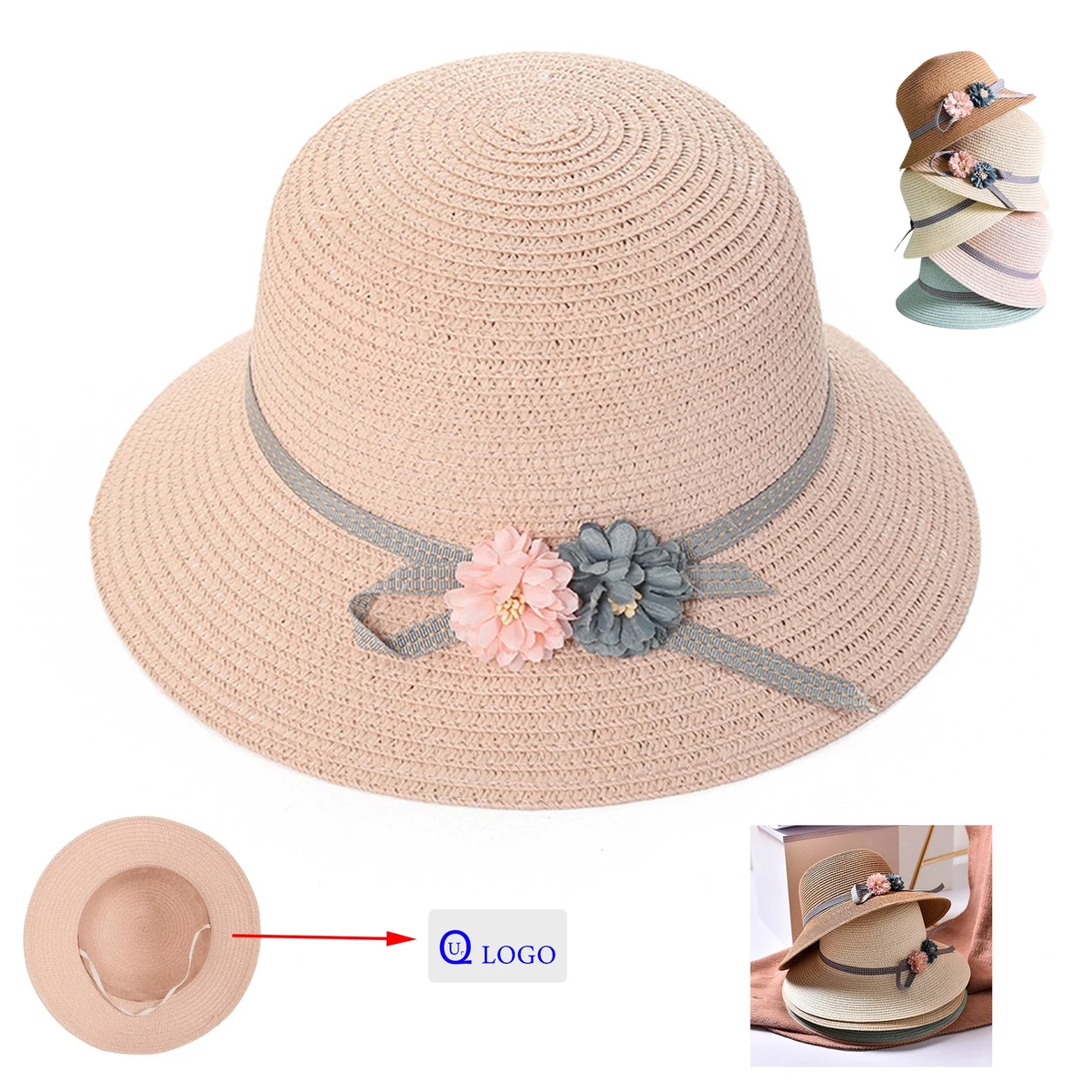 Women'S Flower Sun Protective Straw Hat 1