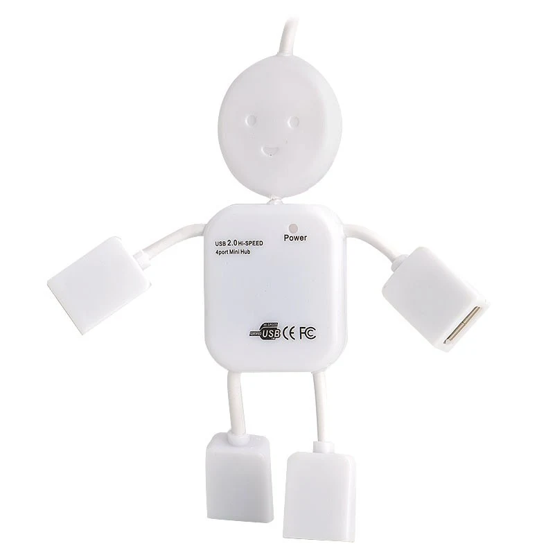 Usb Extension 4 Ports Mini Robot Shape Hub Deconcentrator 1