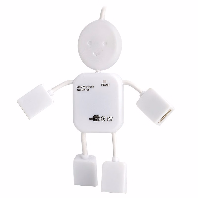 Usb Extension 4 Ports Mini Robot Shape Hub Deconcentrator