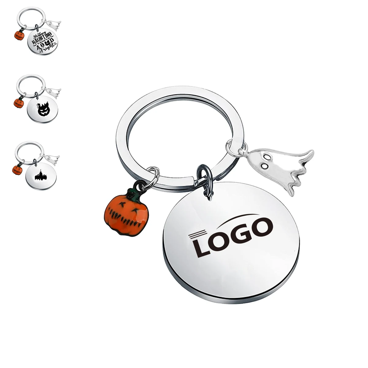 MOQ50 Cute Halloween Pumpkin Ghosts Keychain 1