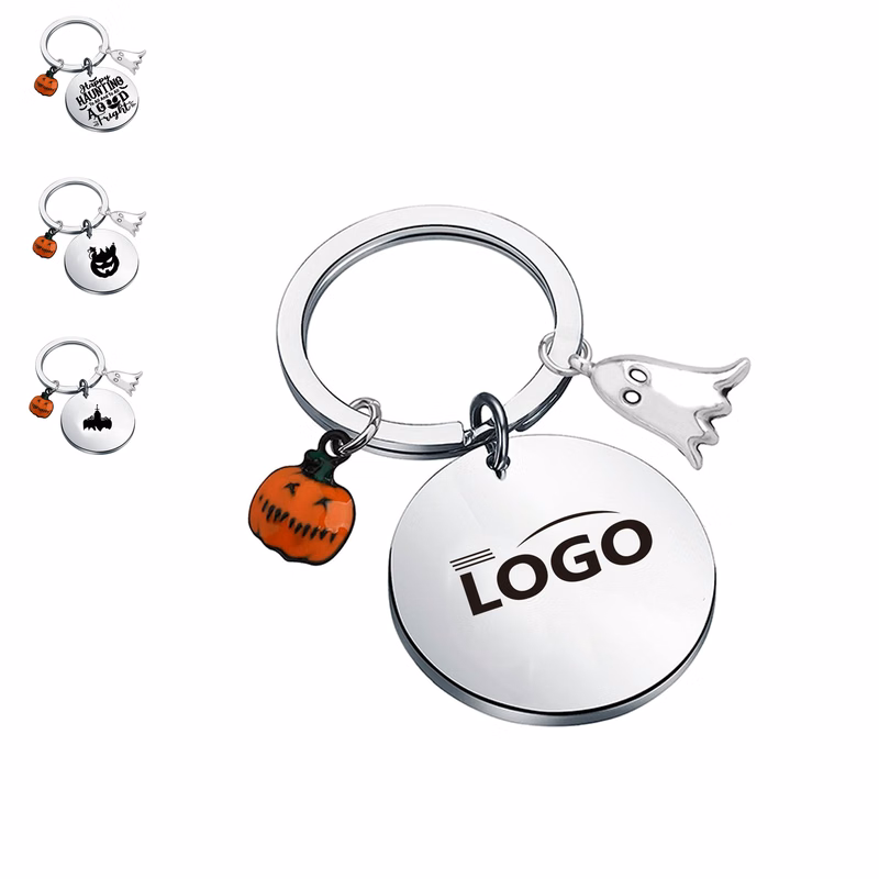 MOQ50 Cute Halloween Pumpkin Ghosts Keychain