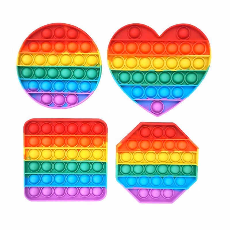 Silicone Rainbow Push Pop Fidget Toy