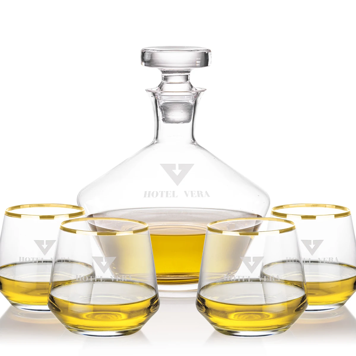 Tucson Decanter Set - Gold Rim 1