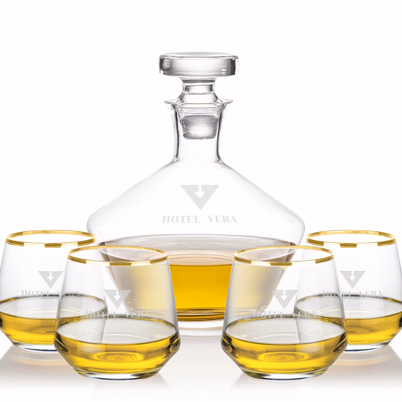 Tucson Decanter Set - Gold Rim