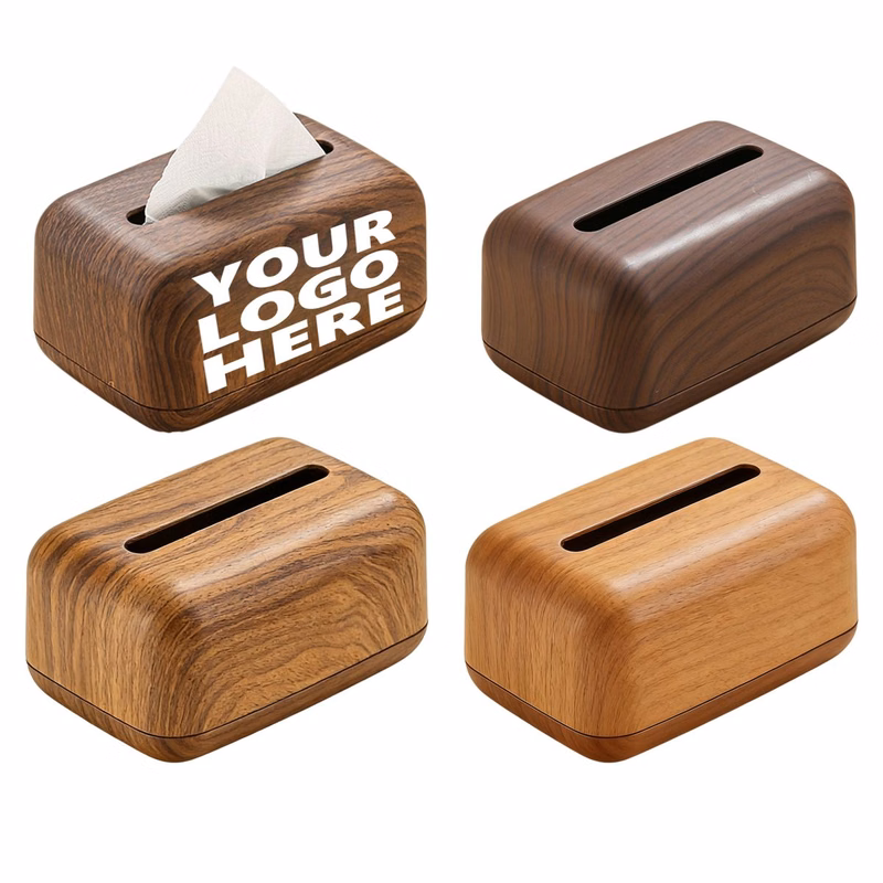Imitation Walnut Wood Grain Tissue Box