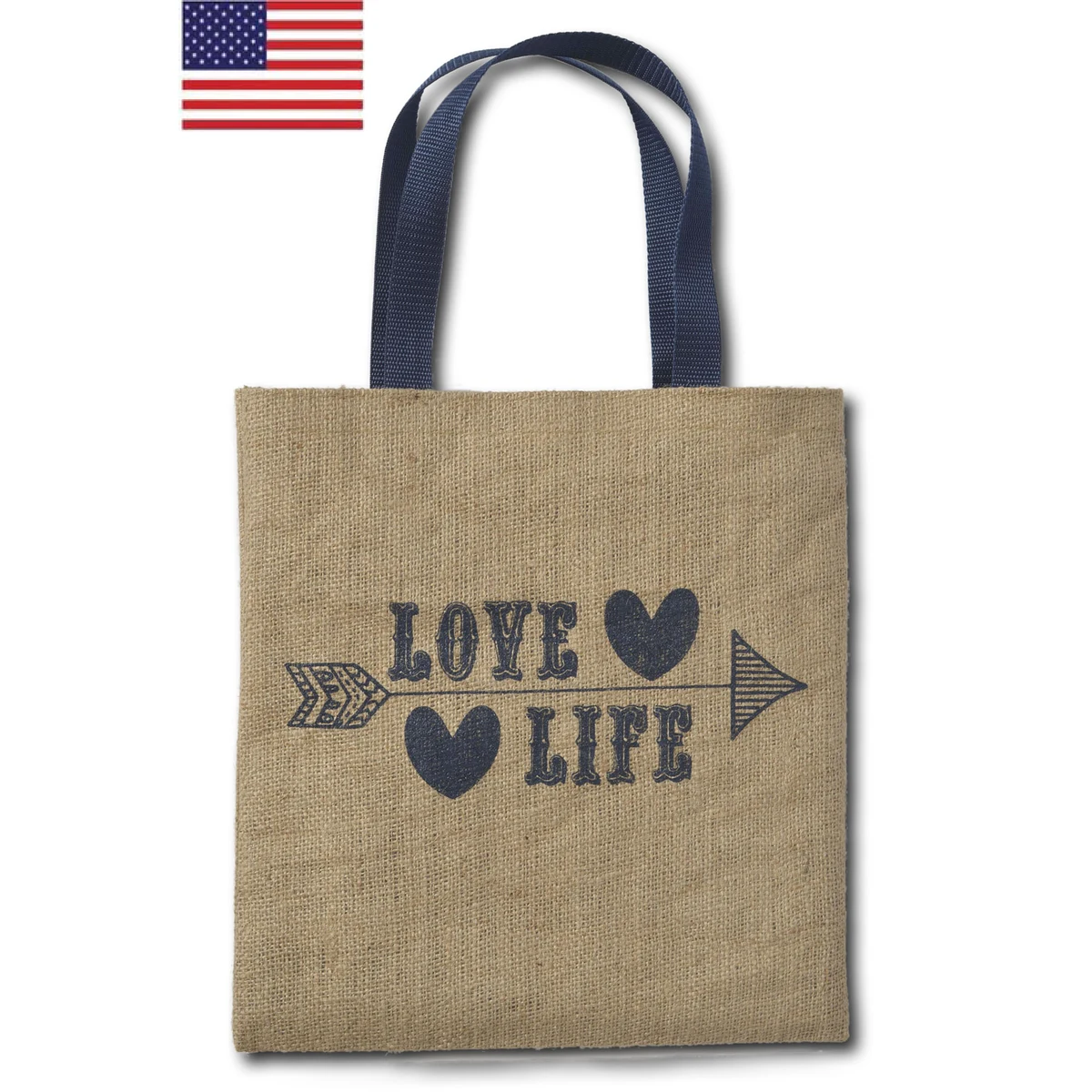 Brighton Laminted Jute/Burlap Tote Bag 13x14" 1