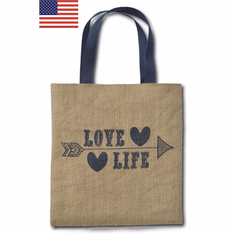 Brighton Laminted Jute/Burlap Tote Bag 13x14"