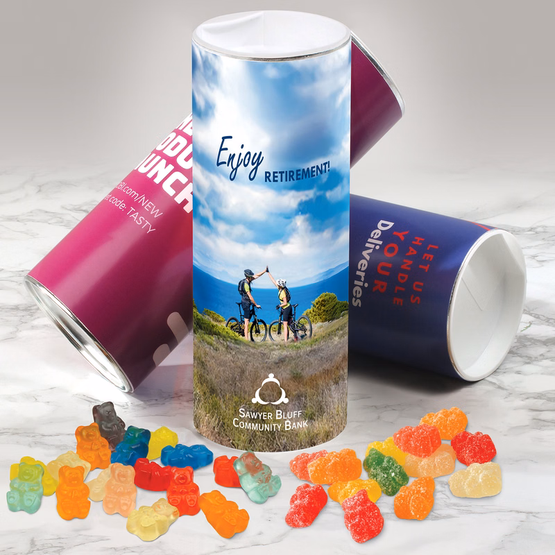 cylinder with Albanese Gummi Bears & Sour Gummi Bears