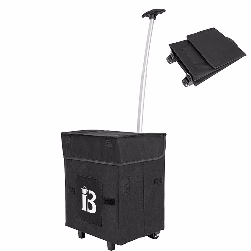 35L Foldable Rolling Utility Cart w/ Large Storage Capacity