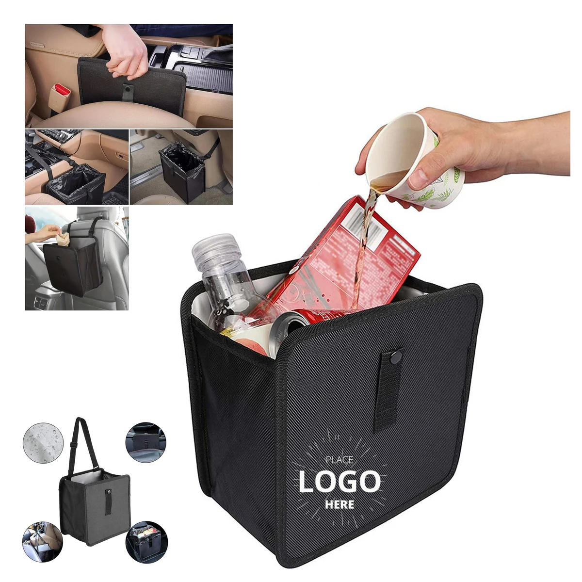 Car Trash Bag Bin Hanging Waterproof 1