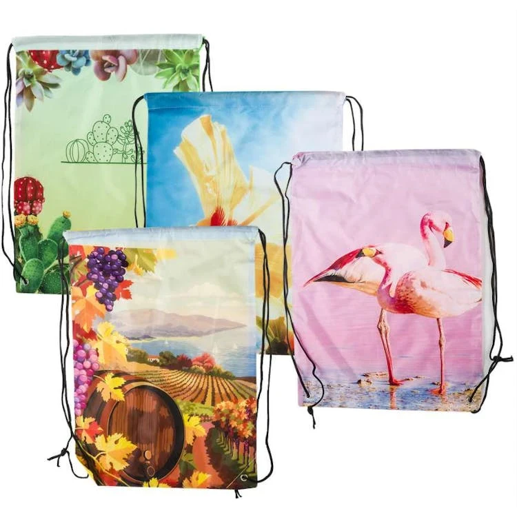 Drawstring Cinch Bags - 18" 4 Assorted Prints 1