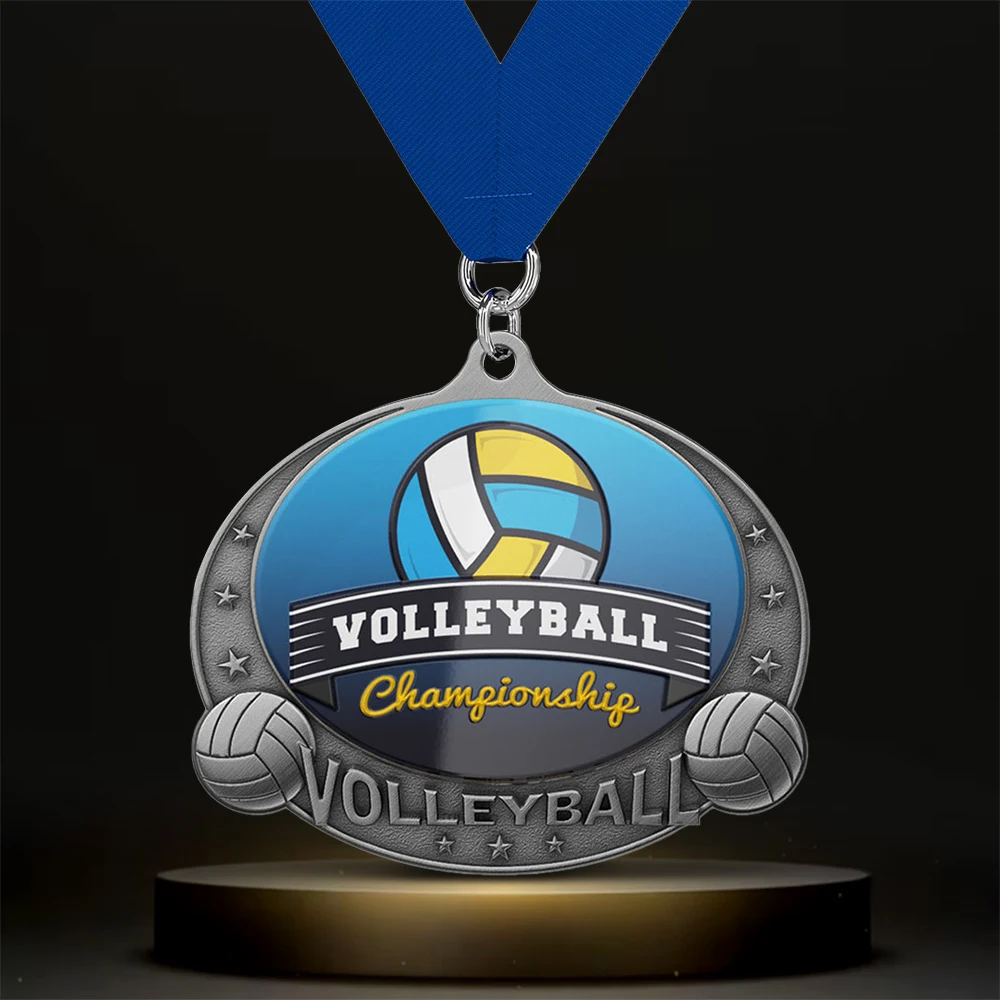 2" UV Printed Volleyball Medals 1