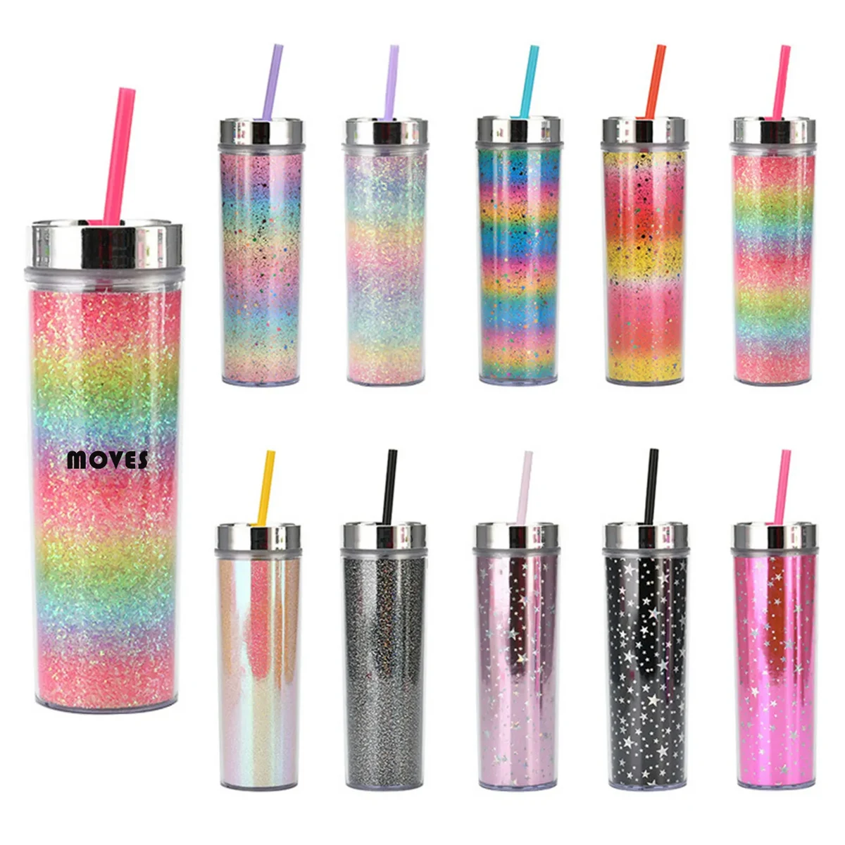 16OZ Double Plastic Straw Cup 1