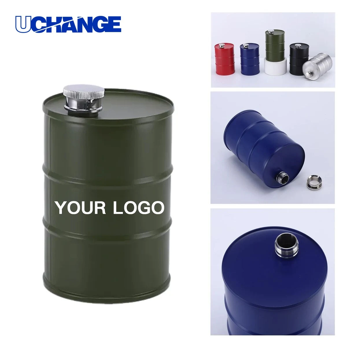 Mini Barrel Flask Bottle 24oz for Parties or Travel, custom water bottle with logo imprint 1