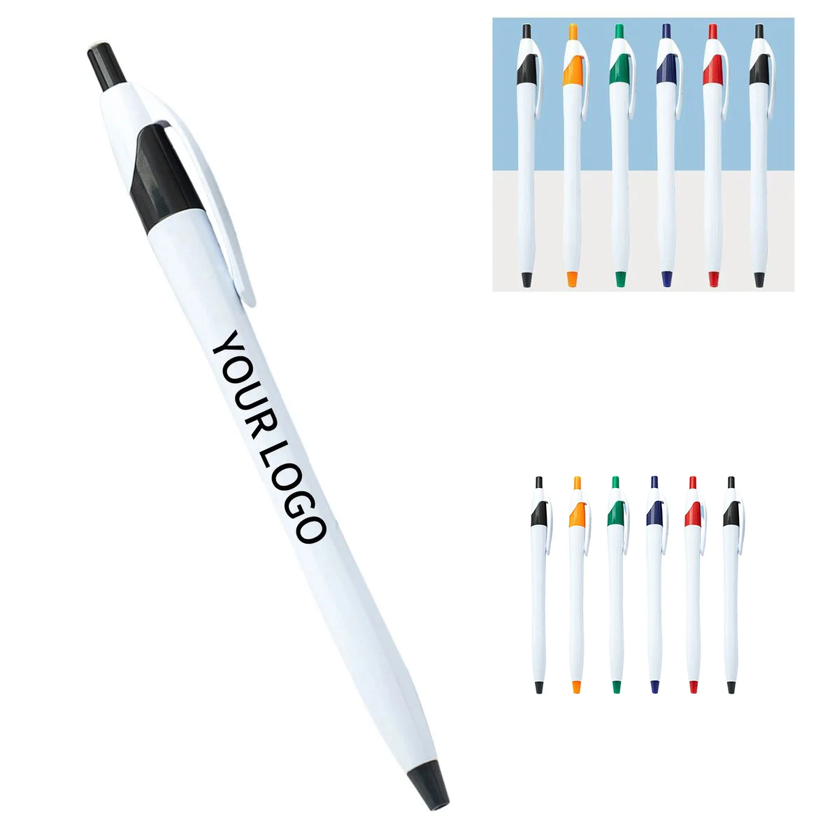 Plastic Slim Barrel Click Ballpoint Pen 1